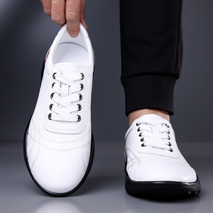 Zapatos Casuales de Cuero para Hombre, Punta Redonda, con Cordones, Antideslizantes, Suela Suave, Estilo para Caminar, Talla Adulto 888 - Product Image 4