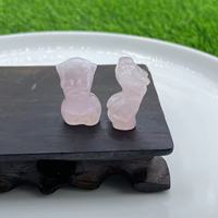 Mannequin féminin en pierre semi-précieuse naturelle de 30 mm, quartz rose, quartz clair, quartz laiteux, quartz fraise, poli et fini