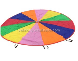 12 poignees <span class=keywords><strong>Maternelle</strong></span> enfants éducatifs pour enfants jouer net arc-en-ciel <span class=keywords><strong>parachute</strong></span>-PH108 - Product Image 2
