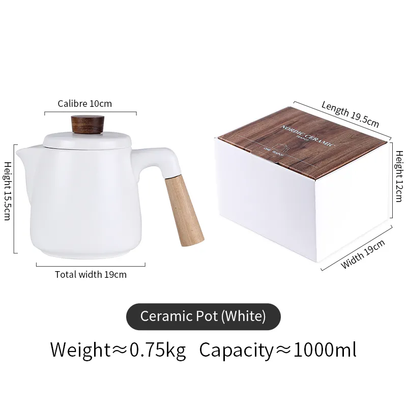 Matt Black Mugs Ceramic Tea Cups Wood Saucer With Wooden Handle Coffee Cup Gift Set ceramics tea sets