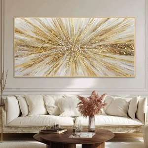 Peinture à l'huile sur toile texturée à lignes abstraites modernes, impression numérique en gros, pour décoration murale intérieure - Product Image 3