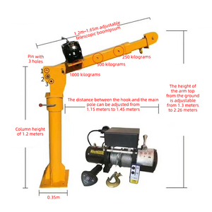 Truk derek angkat Mini kantilever teleskopik terpasang di truk derek mobil kecil 500kg1000kgs - Product Image 5