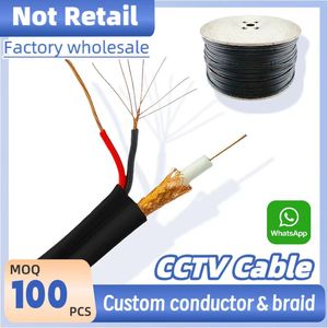 Câble coaxial RG59+2C haute vitesse 305m de marque <span class=keywords><strong>RACT</strong></span> 2026 pour caméra CCTV, câble vidéo avec alimentation, vente en gros - Product Image 3
