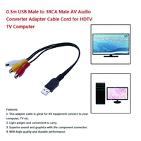 Cable USB Tipo-C a 3 RCA con Cubierta de PVC y Blindaje de Lámina para Uso en Computadoras