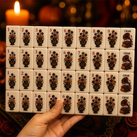 Tuiles de Mahjong Américaines Halloween, Thème Mariée Hantée Gothique Violet, Ensemble Designer pour Adultes, Soirée de Jeu et Cadeaux de Fêtes