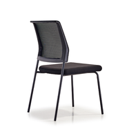 Chaise de bureau simple sans roue Base fixe Salle de réunion de conférence Chaise de visiteur Formation de bureau Chaise de réunion