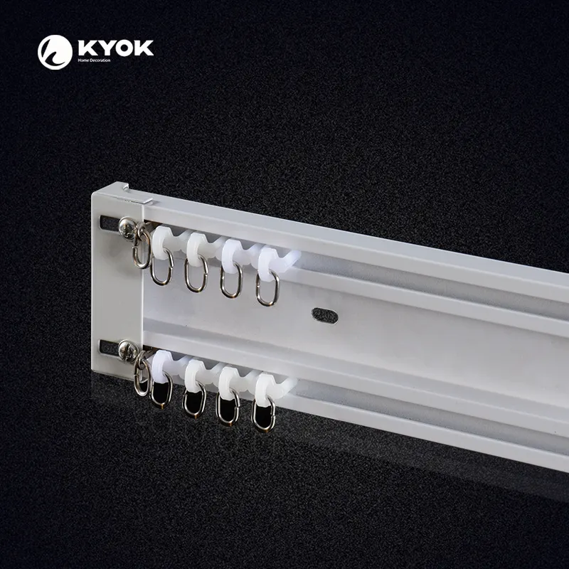 KYOK Factory Wholesale double ceiling curtain track Aluminium Recessed Curtain Track for Home Aluminium Curtain Rails