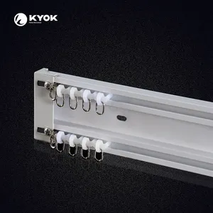 KYOK Factory Wholesale <strong>Double</strong> Ceiling Curtain Track Aluminium Recessed Curtain Track for Home Aluminium Curtain <strong>Rails</strong> - Product Image 1