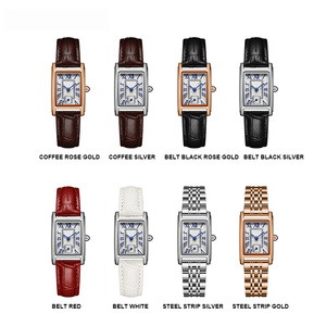 <span class=keywords><strong>Orologio</strong></span> al Quarzo da <span class=keywords><strong>Donna</strong></span> con <span class=keywords><strong>Cinturino</strong></span> in <span class=keywords><strong>Pelle</strong></span> e Cassa in Acciaio Inossidabile, Impermeabile, Design alla Moda, Quadrante Quadrato, Logo OEM, Stile Retrò ed Elegante - Product Image 6