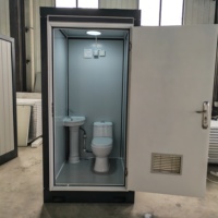 Unité Sanitaire Préfabriquée en Acier avec Panneaux Sandwich, Toilettes et Lavabo Intégrés, Installation Facile pour Ferme, Verger et Zones Rurales