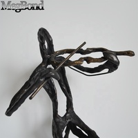 Statue de musicien et violoniste abstraite moderne Figurine en métal fonte Bronze antique imprimé UV pour la décoration intérieure et les cadeaux