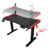 Table ergonomique d'ordinateur à domicile réglable en hauteur PC ordinateur électrique bureau de jeu RGB