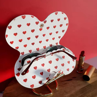 Étui de luxe pliable pour lunettes de soleil, présentoir personnalisé en verre, emballage en cuir rouge à cœurs, organisateur de lunettes avec clip