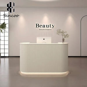 Manufacturer New Best Selling Custom Reception <b>Desk</b> Beauty Salon Counte Reception Table Nail Salon Circular Reception <b>Desk</b> - Product Image 3