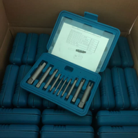 Outils de retrait pour M4-M22 Extracteur de tarauds à vis dénudé avec boîte Extracteur de tarauds à tête cassée Kit d'extracteurs de tarauds à vis 10 pièces