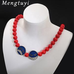 สร้อยคอ สร้อยข้อมือ จี้ สร้อยคอแบบโชคเกอร์ อนิเมะวันพีซ รุ่นเรด ทำจากพีวีซี ลายไวท์เบียร์ ของพอร์ตการา ดี เอซ ลูฟี่ สำหรับคอสเพลย์ - Product Image 2