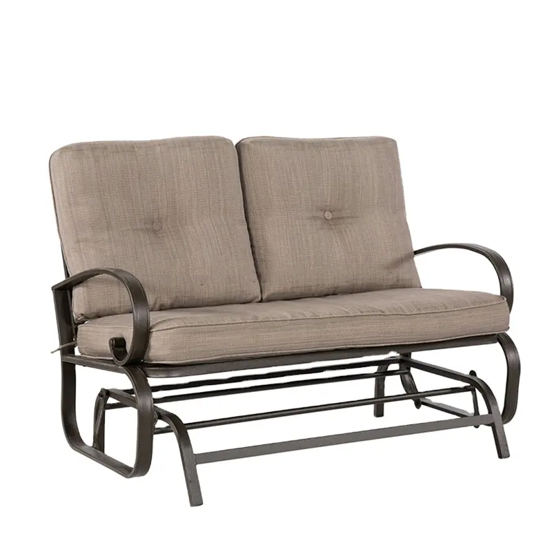 Furniture Outdoor Patio Loveseat Rocking Glider Chair Cushioned Metal 2 Seats Garden Set,garden Chair Iron 78x112x85cm