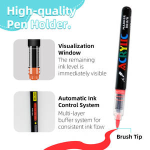 Nouveau marqueur acrylique liquide droit <span class=keywords><strong>de</strong></span> 120 couleurs avec tête souple et <span class=keywords><strong>encre</strong></span> acrylique permanente pour la conception artistique des étudiants et le marquage - Product Image 3