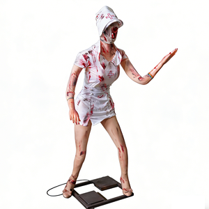 NED Animatroniques d'horreur électroniques en silicone et acier, infirmière <span class=keywords><strong>zombie</strong></span> sanglante pour Halloween - Product Image 3