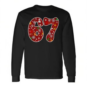 Six Seven Christmas Pajamas 67 Meme Gen Alpha Slang Camiseta de manga larga - Product Image 2