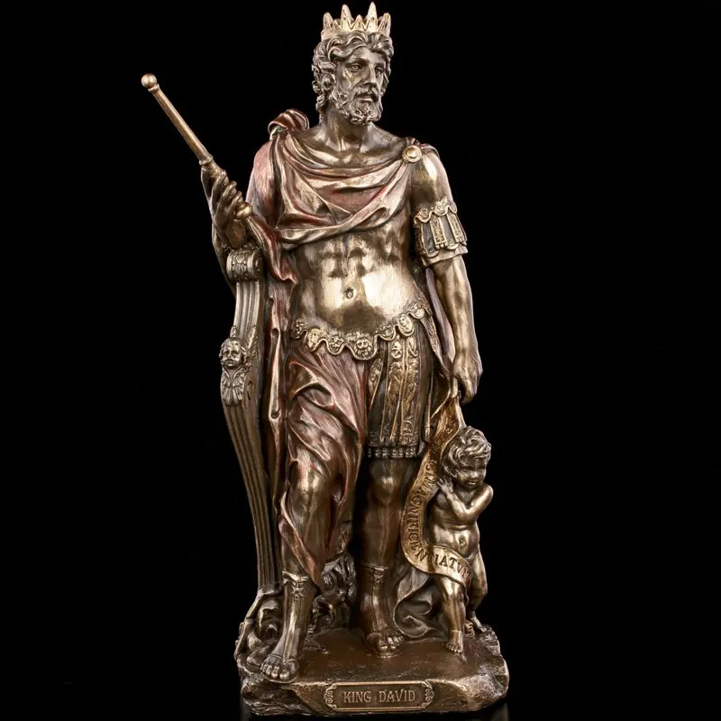 Famous Metal Art Sculpture Life Size King David Bronze Statue for Outdoor Decoration