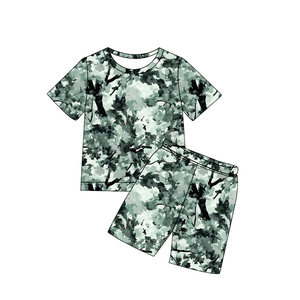BSSO1932 ชุดเสื้อผ้าเด็กผู้ชายลายใบไม้แบบกำหนดเอง ชุดเด็กขายส่ง ชุดแขนสั้น - Product Image 6