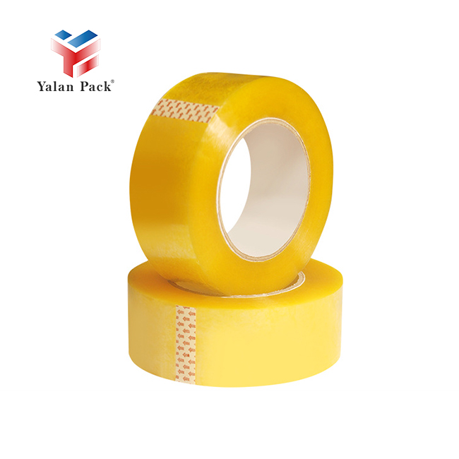 Yalanpack Bopp Jumbo Roll Cintas Adhesiva Wholesale Self Adhesive Transparent Clear Yellow Packing Tape