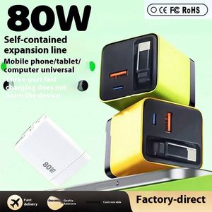 80W Wall Charger Fast Charging with Expandable Cable <b>Type</b>-<b>C</b> for PD Charging of Apple - Product Image 4
