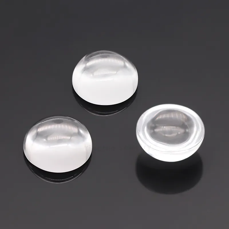 Hersteller Farblose runde Form Kristall Cabochon Edelstein flache synthetische Glass teine