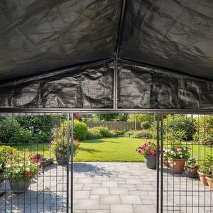 Corral Metálico Resistente para Perros Grandes con Malla de Alambre para Exteriores, con Techo Impermeable y Protección Solar a Prueba de Viento para Jardín o Granja - Product Image 5