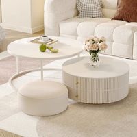 Ensemble table basse ronde moderne en bois vente en gros pour usage domestique et événements mobiles pour petits salons