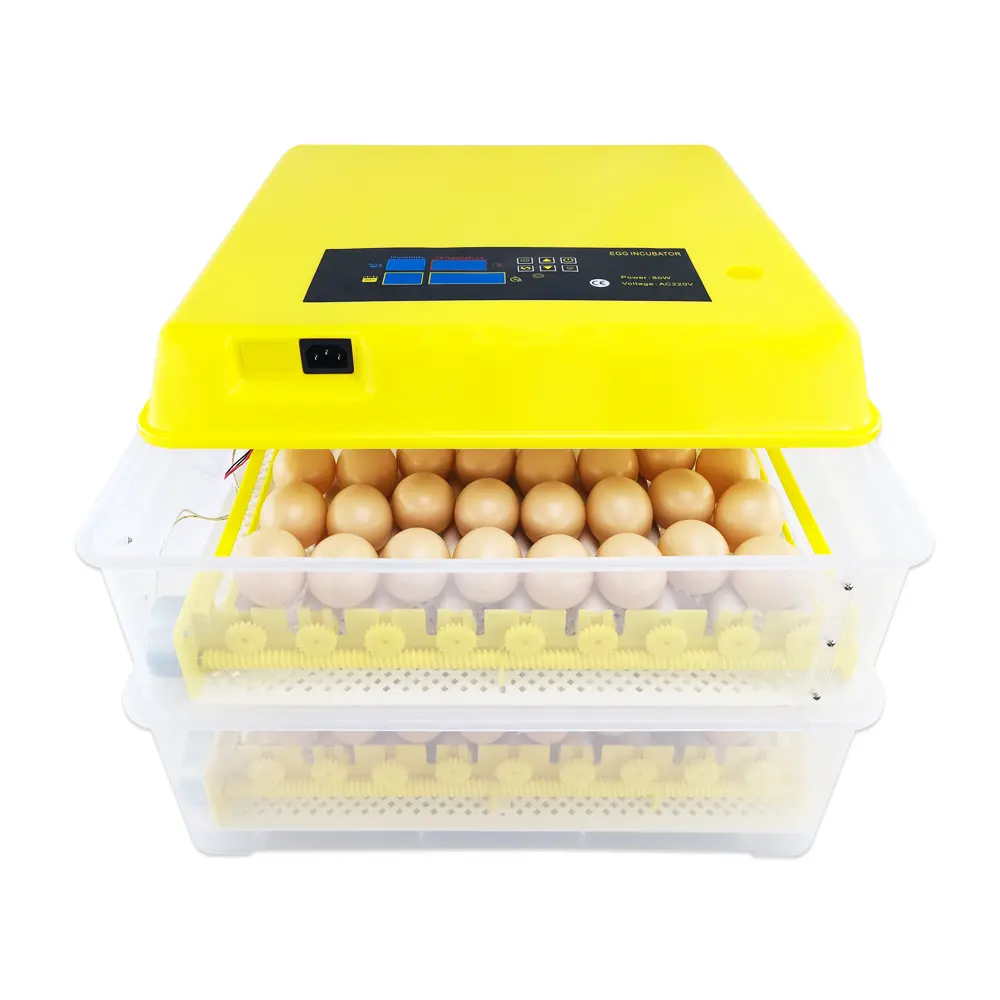 Dual Power 112 Egg Amarelo Totalmente Automático Mini Incubadora Roller Egg Plate