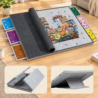 Planche de tri pliable à double niveau en feutre avec 6 tiroirs pour puzzles de 2000 pièces, rangement pour jouets
