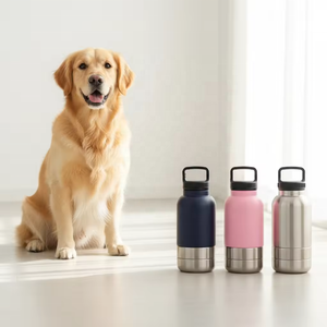 ขวดน้ำพกพาสำหรับสัตว์เลี้ยงพร้อมชามในตัว ป้องกันการรั่วซึม ใช้งานง่ายด้วยมือเดียว เหมาะสำหรับสุนัขและแมว พกพาสะดวกสำหรับการเดินทาง เดินป่า และท่องเที่ยว - Product Image 2