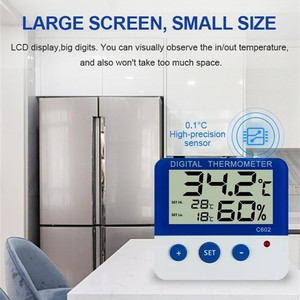 Élégant réfrigérateur congélateur température thermomètres magnétiques numérique LCD réfrigérateur alarme thermomètre pour réfrigérateur - Product Image 4
