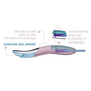 Stylo de massage cryogénique flexible en acier inoxydable 2 en 1, accessoire de soin de la peau de luxe, <span class=keywords><strong>gel</strong></span> rafraîchissant, design ergonomique sans poignée - Product Image 5