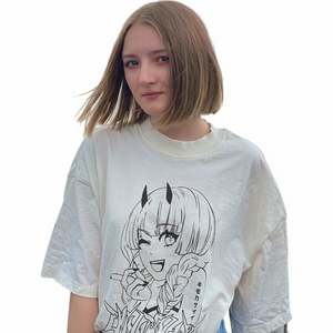 Drop Shoulder Printed Camisetas de mujer Baggy Loose Fit T Shit Heavyweight 100% Cotton Oversized Tops Camisetas para mujeres - Product Image 1