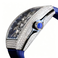 Montre mécanique automatique de luxe pour homme, qualité supérieure, verre entièrement recouvert d'un revêtement bleu, style élégant