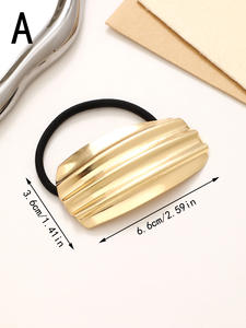 Barrettes à cheveux géométriques minimalistes, cerceaux à cheveux en alliage brillant, bandeaux antidérapants pour femmes - Product Image 6