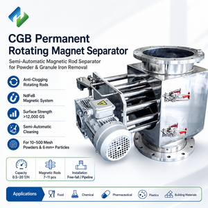 Separador Magnético Rotatorio Permanente <span class=keywords><strong>CGB</strong></span> para Eliminación de Hierro y Prevención de Obstrucciones en Materiales en Polvo, Granulados y Pegajosos - Product Image 1