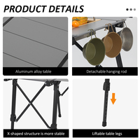 Barbecue d'extérieur moderne de haute qualité, portable, léger, hauteur réglable, structure en alliage d'aluminium pliable, table IGT avec sac de rangement