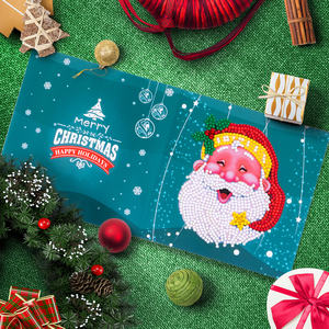 Solo <span class=keywords><strong>Navidad</strong></span> Santa Claus pingüino muñeco <span class=keywords><strong>de</strong></span> nieve árbol ciervo diamante pintura tarjetas <span class=keywords><strong>de</strong></span> felicitación para adultos vacaciones amigos familia - Product Image 3