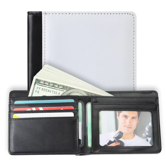 Factory wholesale sublimation Blank Heat Transfer Short Wallet DIY Sublimation Hot Photo Wallet Card Bag For Men