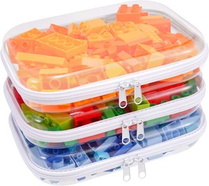 Estuche Rígido Transparente con Cierre, Bolsa Doble con Cierre, Organizador Portátil de Viaje para Almacenamiento de Juguetes - Product Image 1