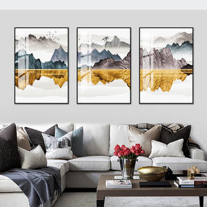 Paysage moderne Salon <span class=keywords><strong>Peinture</strong></span> décorative Canapé Fond Tenture murale <span class=keywords><strong>Triptyque</strong></span> Art mural moderne - Product Image 6