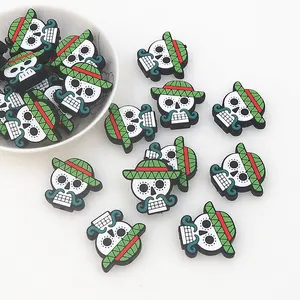 New Design Food Grade Silicone Halloween Skull Focal Beads For Baby Pacifier Accessories
