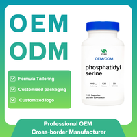 Capsules de phosphatidylsérine en vrac ODM |    Complément de phosphatidylsérine certifié Halal avec étiquette personnalisée pour le soutien du bien-être cérébral