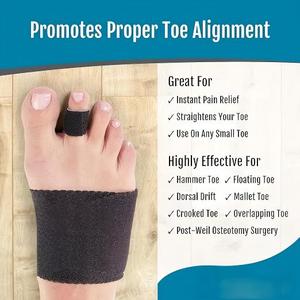 Attelle de pied personnalisée avec logo pour le soutien des orteils et le soulagement de la douleur, sangle de compression réglable pour usage quotidien, correcteur d'orteil en marteau - Product Image 2