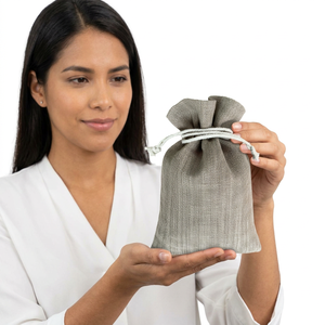 Custom Screen Printed 100% Linen Handmade Biodegradable <b>Drawstring</b> <b>Pouch</b> Eco Friendly Small Jewelry Gift Packaging Bag Premium - Product Image 3