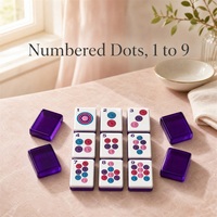 Tuiles de Mahjong Américaines en Acrylique Transparent, Motif Lapin Violet Imprimé UV, Tuiles Durables pour Jeu de Table Familial et Loisirs